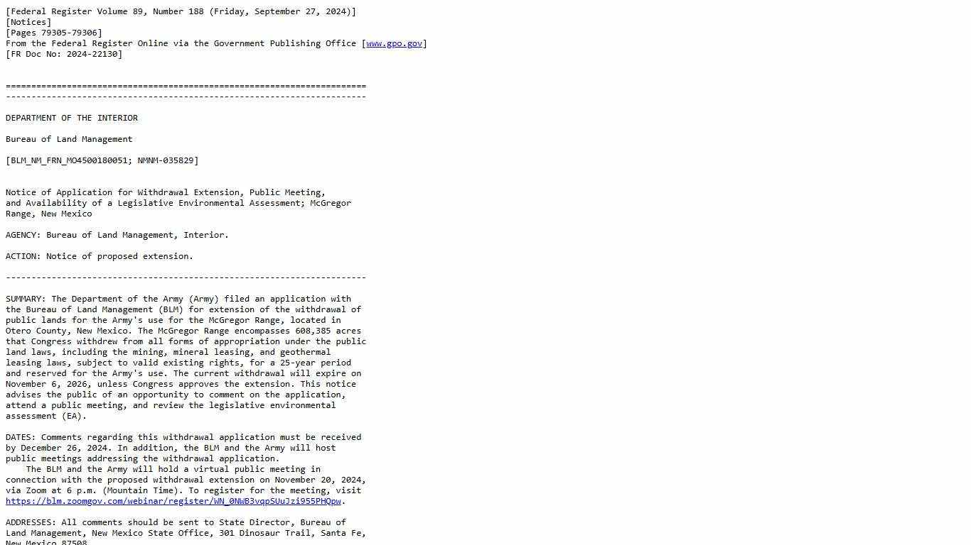 Federal Register, Volume 89 Issue 188 (Friday, September 27, 2024)